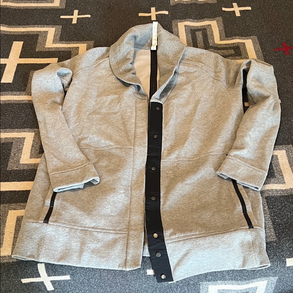 Lululemon Gray Button-Up Cardigan Jacket